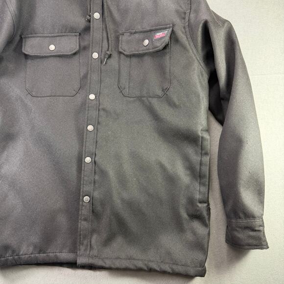 Dickies Black Quilted Insulated Flannel Shirt Jacket with Hood Size L/G (42-44) - Picture 5 of 13
